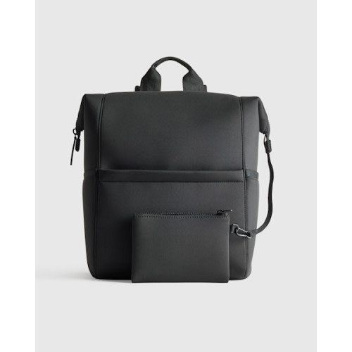All-Day Neoprene Diaper Backpack in Black