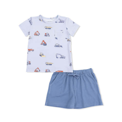 Crew Neck Tee & Casual Short, Construction Vehicles