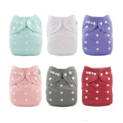 ALVABABY 6 Pack Cloth Diaper with 12 Inserts