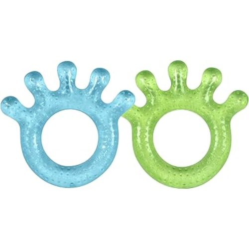Green Sprouts Cooling Teether (2 Pack) Soothes Gums & Promotes Healthy Oral Development Safer Plastic Filled with Sterilized Water, Chill for Extra Relief, Textured Surface to Massage Gums