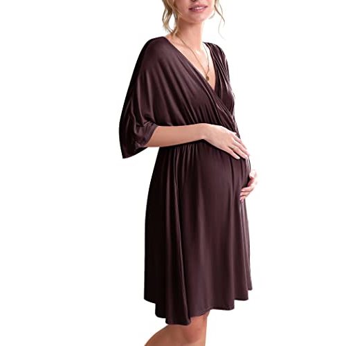 Ekouaer 3 in 1 Labor/Delivery/Hospital Gown Maternity Dress Nursing Nightgown Sleepwear for Breastfeeding