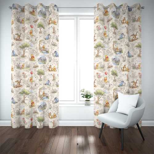 Winnie the Pooh Blackout Curtains – Hundred Acre Wood Nursery Drapes, Classic Pooh Kids Room Decor, Baby Shower Gift Idea