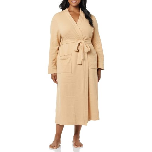 Amazon Essentials Women's Lightweight Waffle Full-Length Bath Robe (Available in Plus Size)