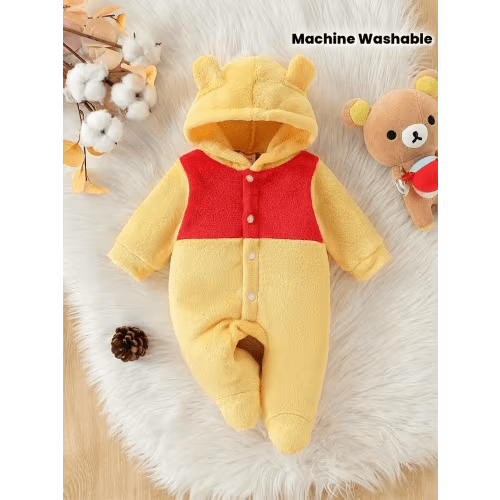 winter warm plush hooded jumpsuit baby boys girls thick cozy - Temu