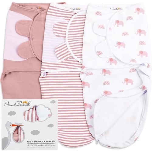 Mama Cheetah Baby Swaddle Blanket with Zipper, Newborn Swaddle Sack, Baby Swaddles Sleep Sack 0-3 Months, Baby Swaddle Wrap for Baby Boy & Girl, 3-Pack