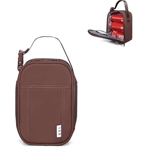 NOL Small Insulated Snack Bag Mini Freezable Cooler Pouch 3L fit 3 Cans | Wide-Mouth 6hours Cool & Warm Lightweight Leakproof Nylon Box for Work Travel Coffee