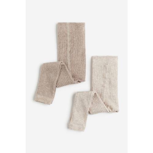 2-PACK RIBBED FOOTLESS TIGHTS
