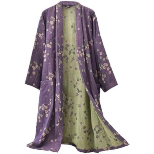 PRINCESS BRIDE Albornoz de gasa de algodón con jacquard estilo Yukata japonés, camisón suave, batín transpirable, conjunto de pijama para mujer