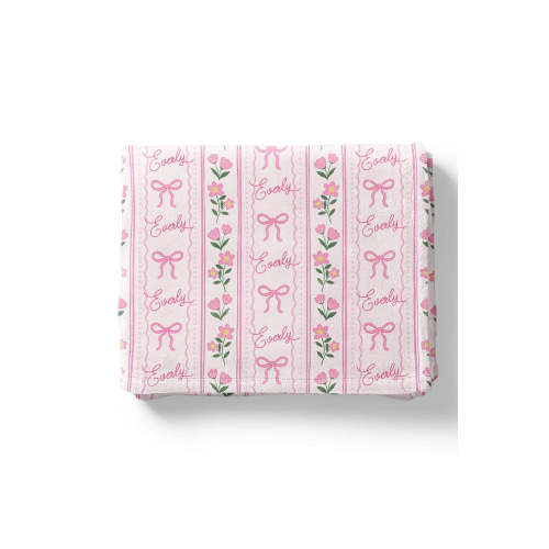 Personalized Toddler Blanket in Coquette Garden | Caden Lane