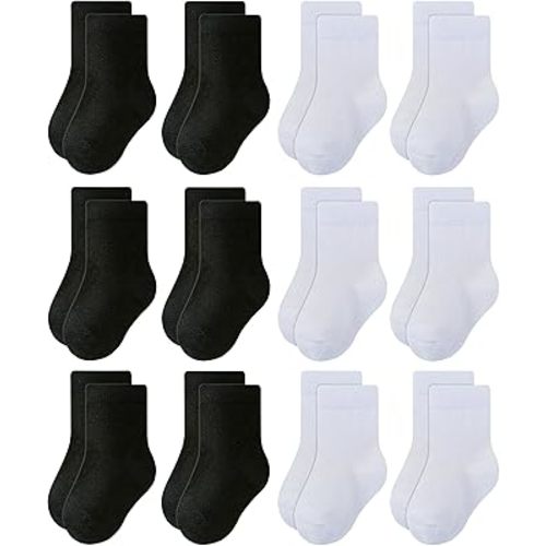 RATIVE Cotton Crew Socks for Unisex Baby Infant Toddler Kids Boys Girls