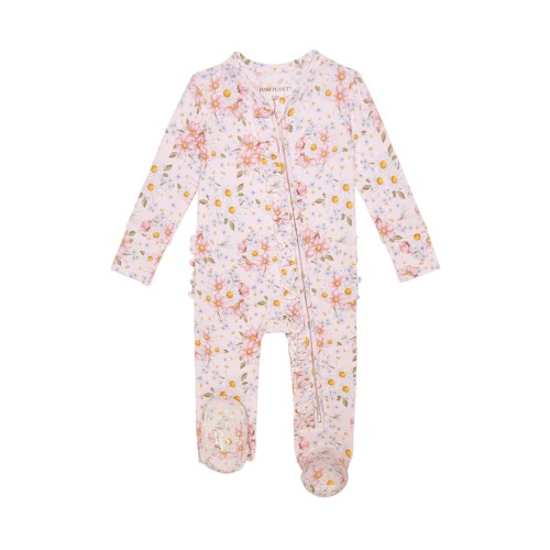 Ruffled Zippered One-Piece Footie
