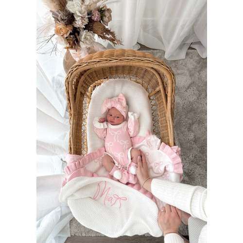 Little Bow Long Sleeve Romper - Milk & Fairy Floss