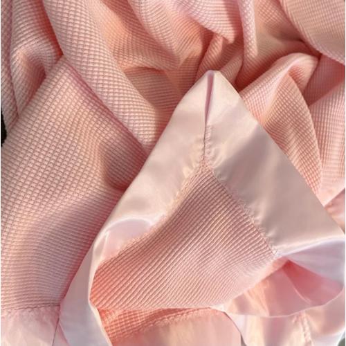 100% COTTON SATIN TRIM handmade blanket, satin edge baby blanket, Crib & stroller Blanket, Vintage inspired, Sensory adhd edge design
