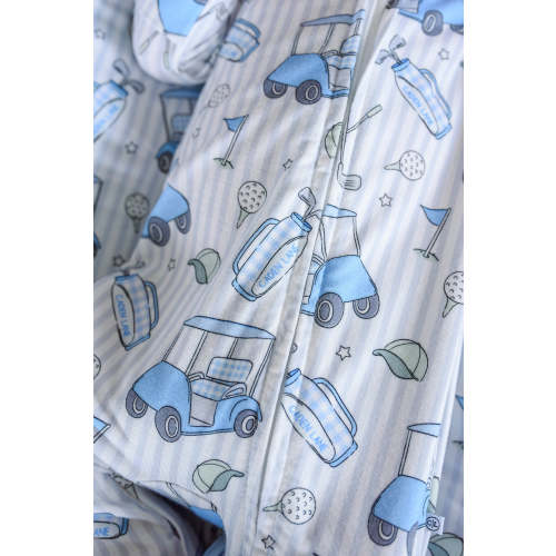 Zipper Footie in Caddie Crew Blue | Caden Lane