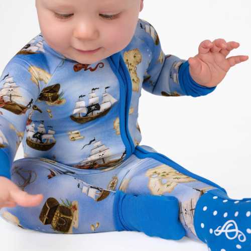 PIRATE Baby Bamboo Baby Sleepers, Bamboo Zippy Baby Pajamas, PIRATE Bamboo Sleeper, bamboo Pajamas zipper romper, nursery, gifts,Exclusive