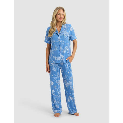 Women's Bamboo Stretch-Knit Short Sleeve & Pant Pajama Set