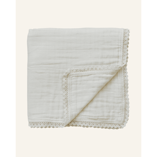 LACE MUSLIN QUILT o/s / cream