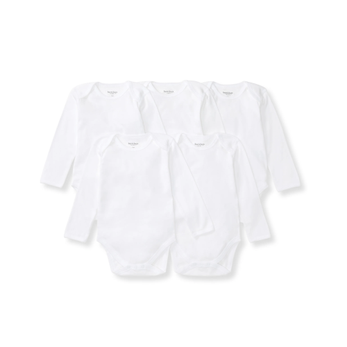 Bee Essentials Organic Long Sleeve Baby Bodysuit 5 Pack