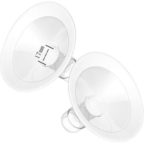 17mm Oval Pump Flanges Compatible with Medela Breast Pump, Replacement Parts Compatible with Pump in Style, Symphony, Swing Maxi Harmony and Personalfit Flex