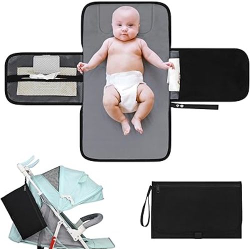 Accmor Portable Diaper Changing Pad, Waterproof Baby Changing Mat, Baby Diaper Changing Pad for Travel, Black