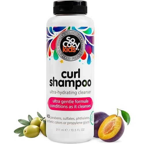 SoCozy Curl Shampoo | For Kids Hair | Ultra-Hydrating Cleanser | No Parabens, Sulfates, Synthetic Colors or Dyes, Sweet-Crème, 10.5 Fl Oz