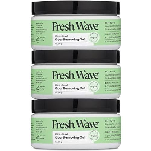 Fresh Wave Odor Removing Gel, 7 oz., Pack of 3 - Odor Absorbers for Home, Safer Odor Relief, Natural Plant-Based Odor Eliminator, Every 7 oz. lasts 15-30 Days, For Cooking, Trash & Pets