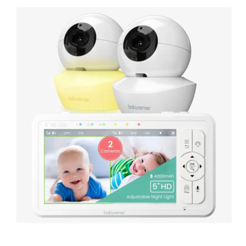 Babysense HD S2: Video Baby Monitor with 2 Cameras, Non Wifi, Split Sc
