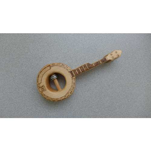 Handmade Banjo Baby Rattle, Maple Wood, Music Gift