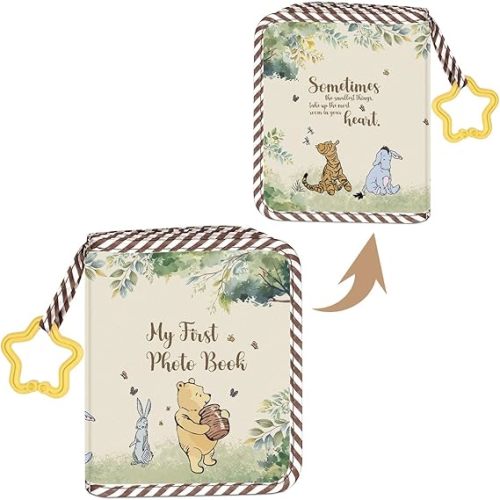 Winnie Baby Memory Soft Album, My First Family Album Photo, Pooh Toddler photo album, My First Photo Book, Winnie Baby Photo Albums for Babies Newborn for Newborn Toddler Kids 5.5 x 7 inch