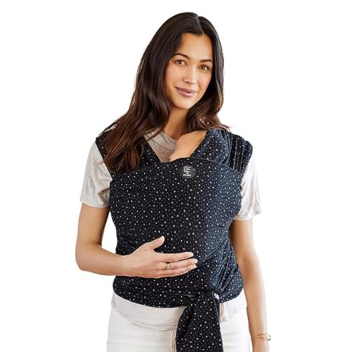 Moby Baby Wrap Carrier Evolution for Newborns to Toddlers (8-33lbs), Infant Sling Carrier, Lightweight & Hands Free Design, Adjustable for All Body Types, Baby Registry Gift (Black)