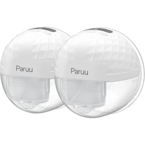 Paruu P10 Hands-Free Breast Pump Wearable, 338mmHg Strong Suction, Low Noise, 4 Modes & 9 Levels, Electric Breast Pump Portable, Smart Display, 19/21/24/28mm Insert/Flange, 2 Pack (White)