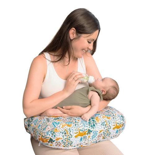 Boppy Nursing Pillow - Ergonomic Bottle & Breastfeeding Pillow with High, Firm, Large Area, Water-Repellent Cushion with Washable Cover; Baby Safety Alliance Verified - Colorful Forest Animals