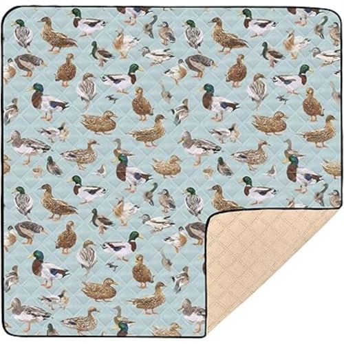 SHJI Mallard Ducks Baby Play Mat Baby Crawling Mat Foldable Playmat for Babies 50 x 50 Inch