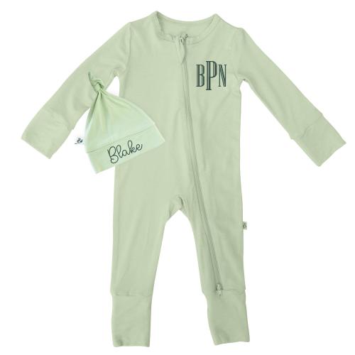 Personalized Embroidered Convertible Footie Set, Newborn Baby Coming Home Outfit, Monogrammed Pajamas, Custom Name Sleepsuit, Baby Shower