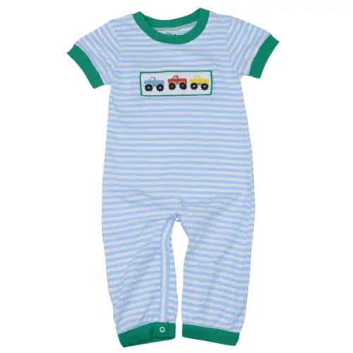 Hand Smocked Monster Truck Romper