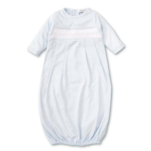 Kissy Kissy Hand Smocked CLB Charmed Blue Sack Gown