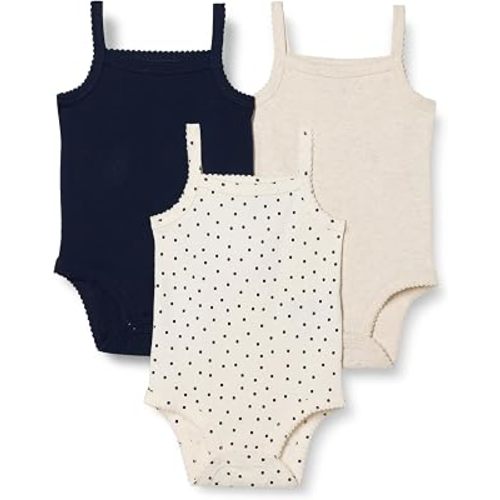 Amazon Essentials Baby Girls' Cotton Sleeveless Bodysuits, Baby Clothes, Pack of 3