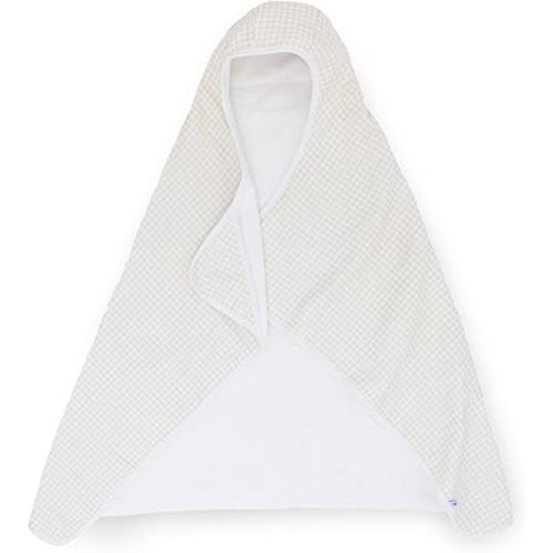 Little Unicorn Cotton Muslin & Terry Hooded Towel, Larger Size 1-6 Years (Tan Gingham)