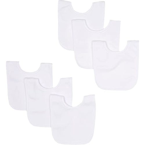 Gerber Unisex-Baby Newborn Dribbler Bib Bundle White, One Size (Pack of 6)
