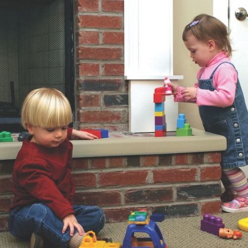 Cardinal Gates KEPK Large Hearth Pad Kit - Fireplace Baby Proofing - Adhesive Backed Fireplace Bumpers for Babies