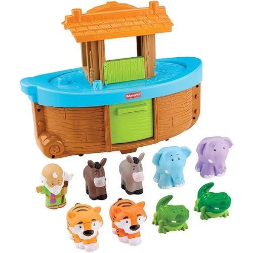 Fisher-Price Little People Toddler Toy Noah’s Ark Playset with 9 Animals and Noah Figure, Gift for Ages 1+ Years