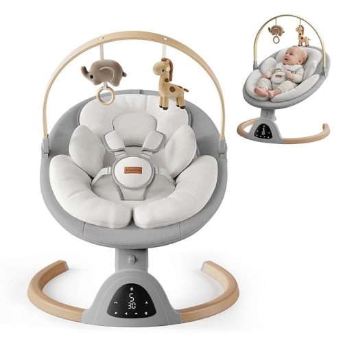 TinyGlow Baby Swings for Infants, Electric Baby Swing with Remote Control