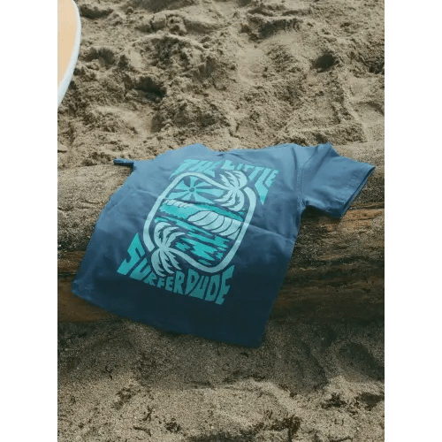 Blue Wave Rider Little Surfer Dude Logo T-Shirt