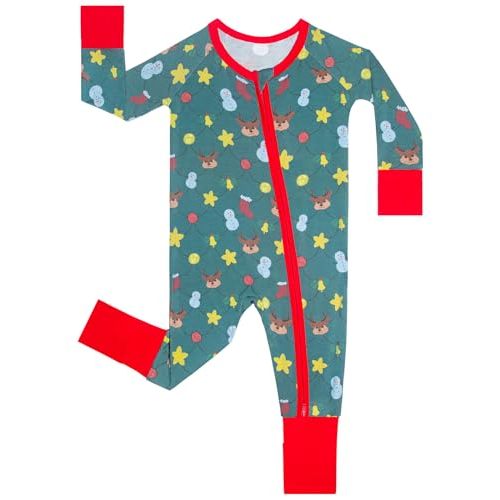 GUISBY Baby Footless Pajamas, Rayon of Bamboo, Core, NB-2T | Rayon of bamboo softness, 2-way zipper, fold-over mittens, footless or footed comfort, sleep & daily wear