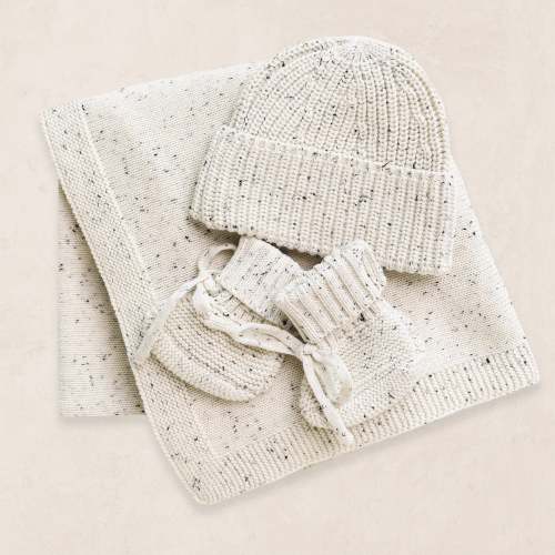 Knit Beanie Bundle - Cream Speckle