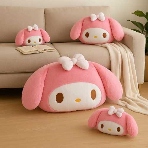 Large My Melody Plush Cushion – Soft Sanrio Throw Pillow & Car Headrest – Kawaii Bed Sofa Plushie – Cute Girl Gift or Xmas Present
