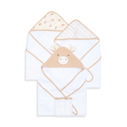6-Piece Highland Cow Baby Towel & Washcloth Set