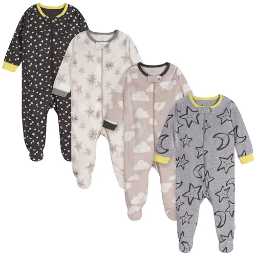 Onesies Brand Unisex Baby 4-pack Sleep 'N Play Footies Multi Pack
