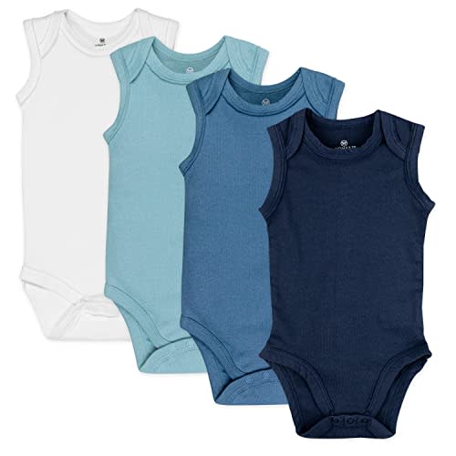 HonestBaby Multipack Sleeveless and Cami Bodysuits One-Piece 100% Organic Cotton for Infant Baby Boys, Girls, Unisex