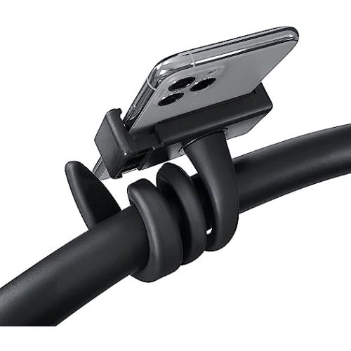 liuliuby Stroller Phone Holder Accessory - Universal Stroller Accessories for Parent, Baby & Toddler – Phone Clamp with Non-Slip Silicon Arm Grip for Belly Bar, Hand Bars, Frames, Shopping Carts